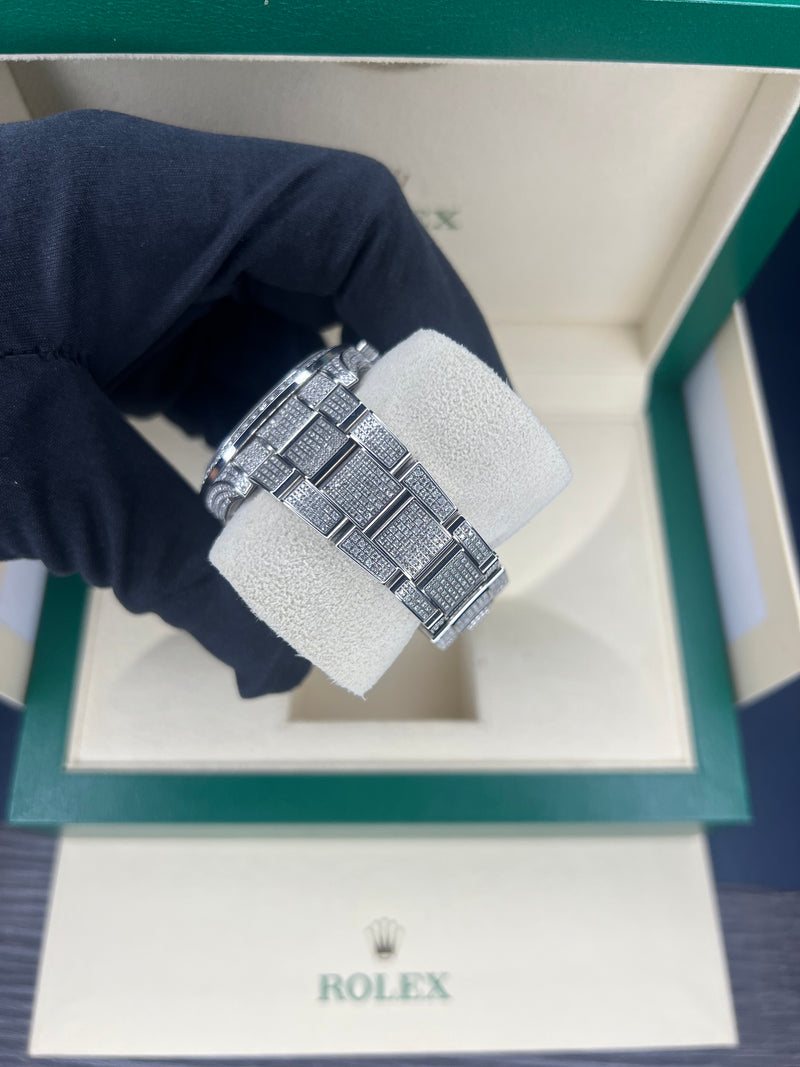 Rolex Datejust 41 'Bussdown' | Fully set VSII natural diamonds Arabic Dial 126300 | Pre-owned 2022 Diamond set datejust