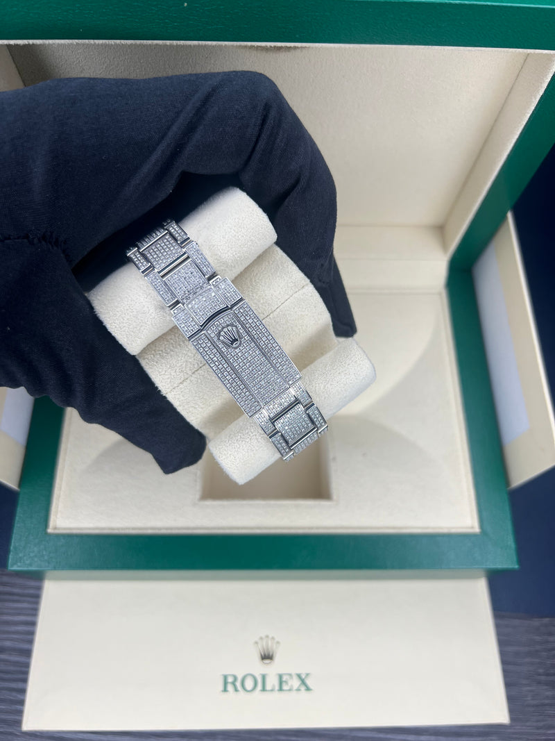 Rolex Datejust 41 'Bussdown' | Fully set VSII natural diamonds Arabic Dial 126300 | Pre-owned 2022 Diamond set datejust