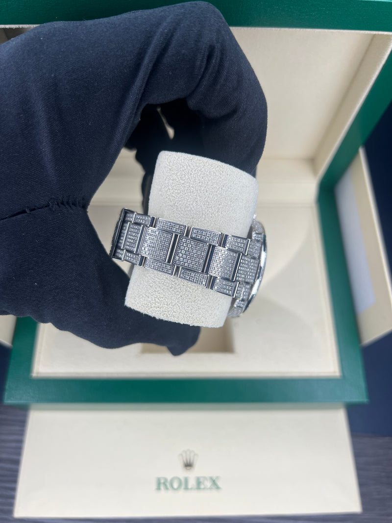 Rolex Datejust 41 'Bussdown' | Fully set VSII natural diamonds Arabic Dial 126300 | Pre-owned 2022 Diamond set datejust