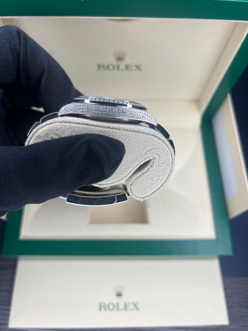 Rolex Datejust 41 'Bussdown' | Fully set VSII natural diamonds Arabic Dial 126300 | Pre-owned 2022 Diamond set datejust