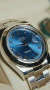 Rolex Datejust II | Azzurro Roman Numeral Dial 116300 | Pre-owned 2016