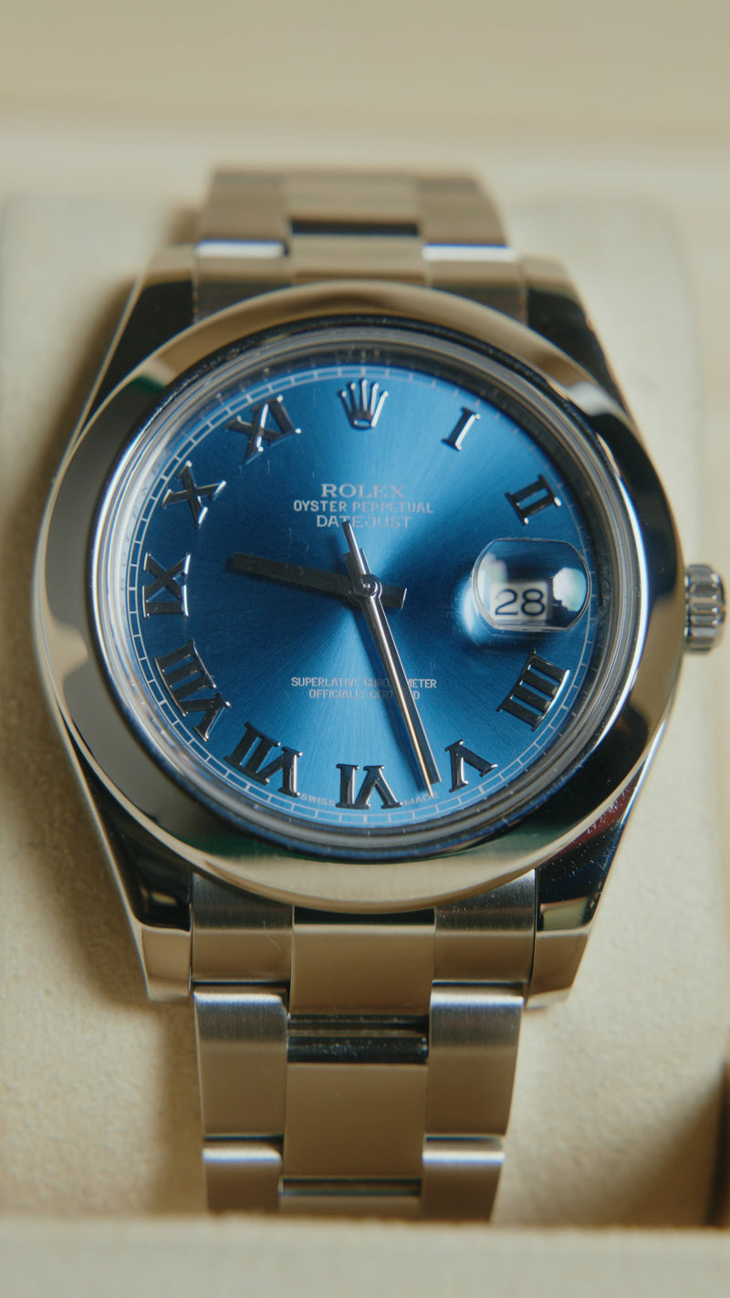 Rolex Datejust II | Azzurro Roman Numeral Dial 116300 | Pre-owned 2016