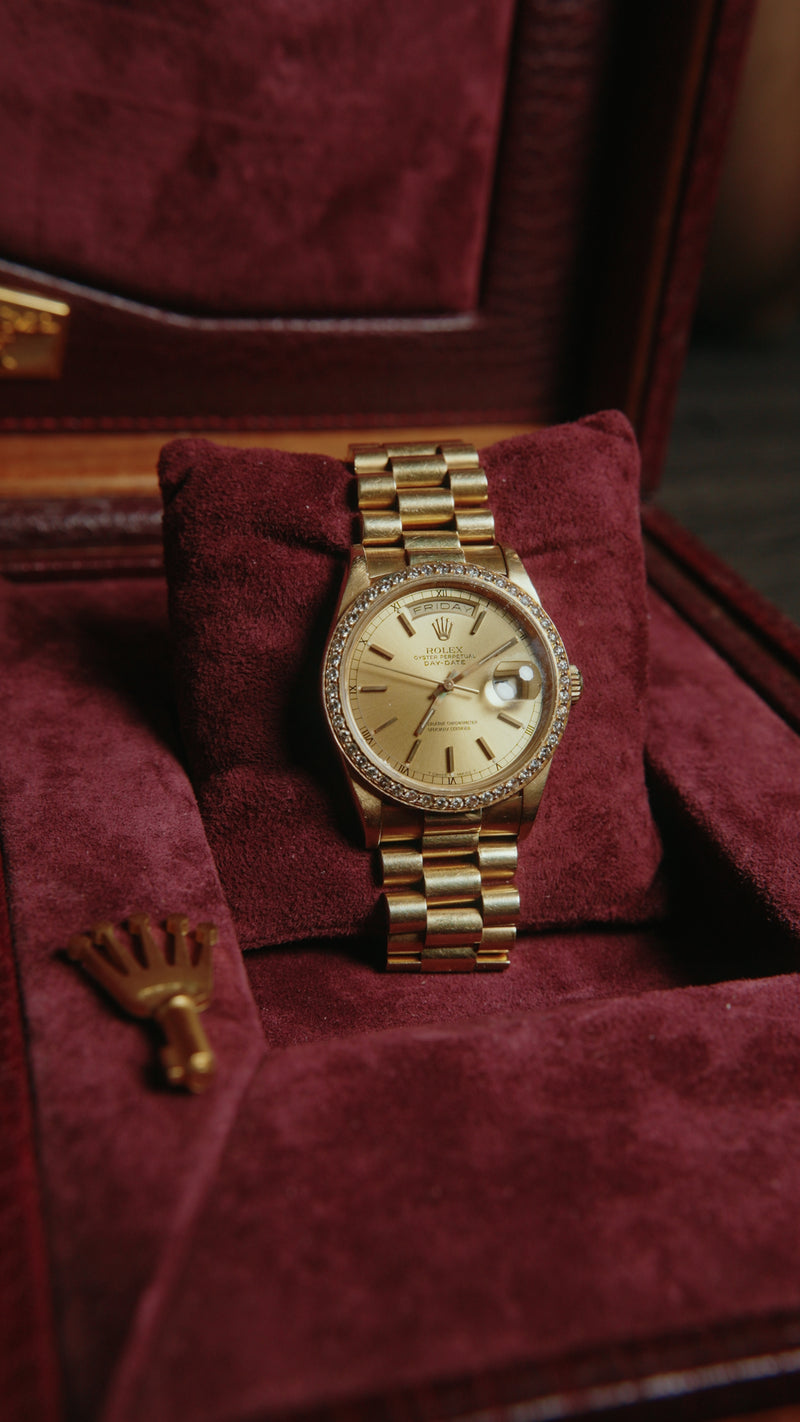 Rolex Day-Date 36 | Custom Diamond Bezel 18238 | Pre-owned 2025
