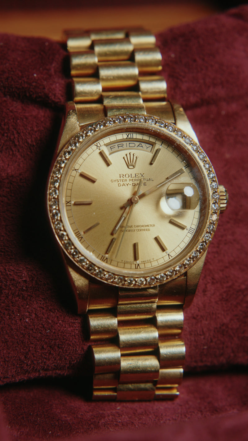 Rolex Day-Date 36 | Custom Diamond Bezel 18238 | Pre-owned 2025